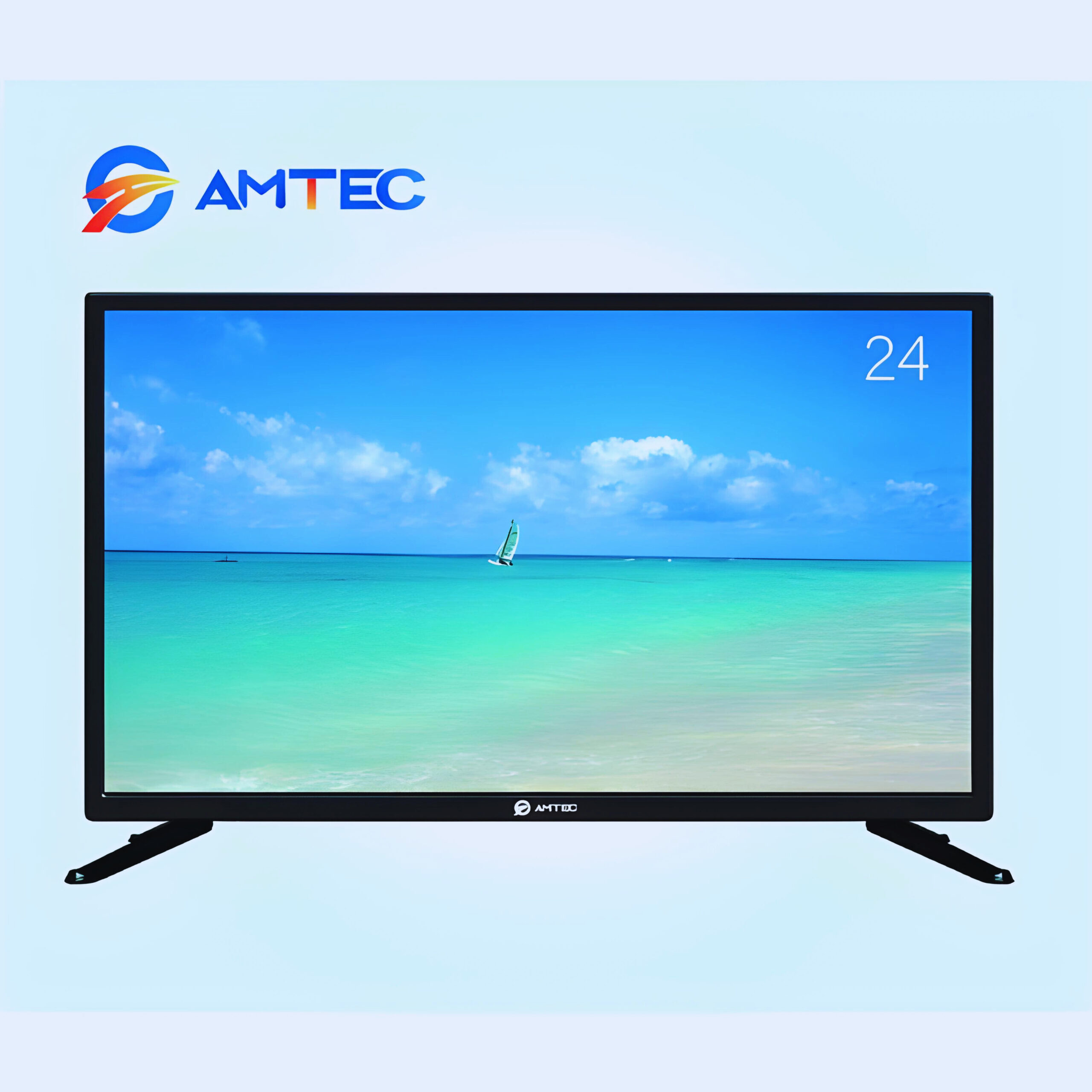 Amtec 24" HD LED TV with Built-in Decoder, HDMI & USB Ports
