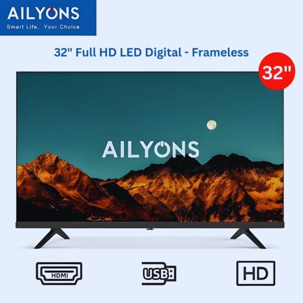 Ailyons LET3208W 32" FHD Frameless Digital LED TV