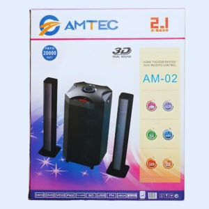 Amtec AM-02 2.1CH Multimedia Speaker with Bluetooth, USB, SD, and FM