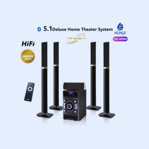 Nunix NU-9090A - 5.1 Channel Woofer/Mini Home Theater Speaker System (Black)