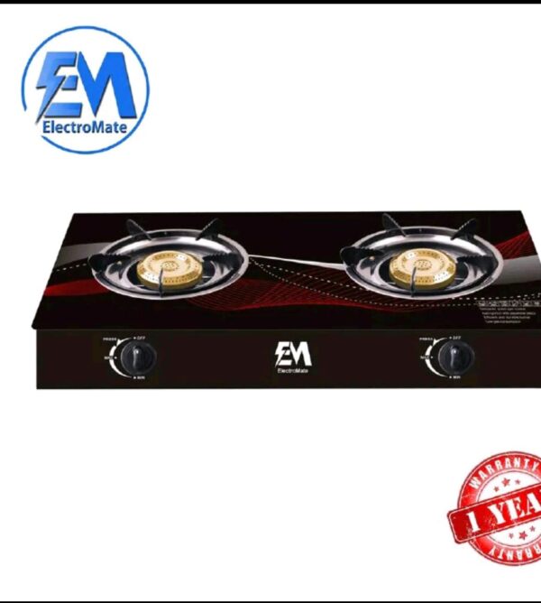 Electromate Ignite Pro: Double Burner Glass Top Gas Stove