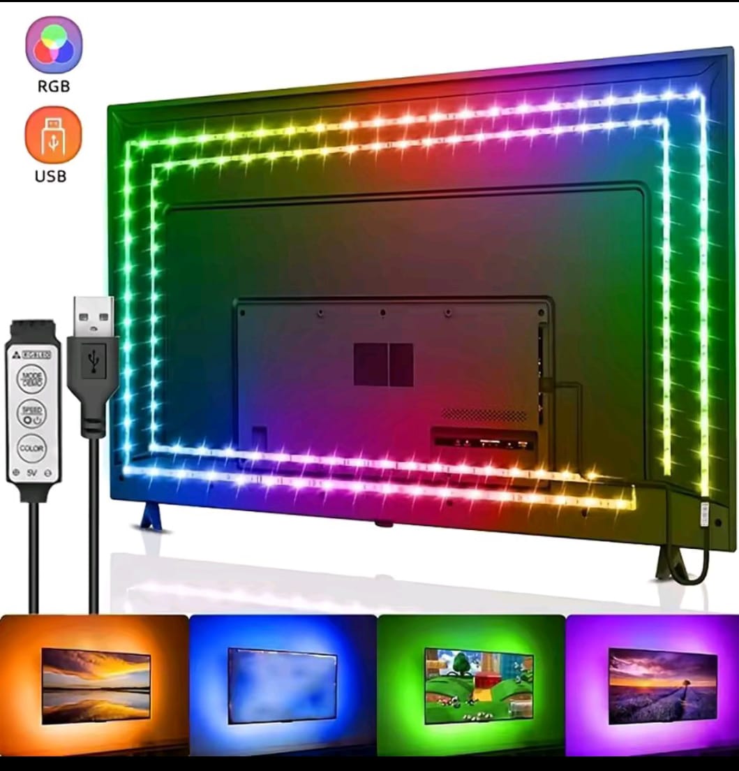 Vibrant USB LED TV Backlight Strip with 3-Key Control – Flexible Ambiance Lighting