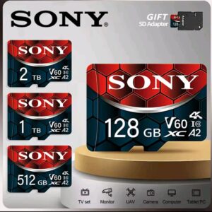 Sony High-Speed Micro SD Card - 2TB, 1TB, 512GB, 256GB, 128GB - A2 U3 V60 TF Flash for 4K Devices