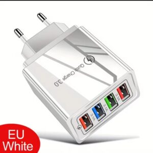 EU Plug 4-Port USB 3A Quick Charge 3.0 Wall Charger - Fast & Universal Adapter