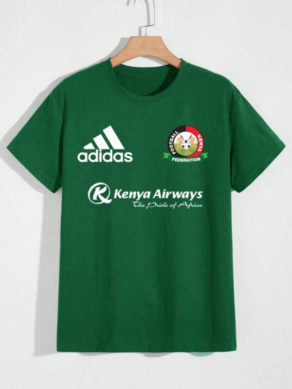 Kenya Football Fan T-Shirt - Green Round Neck