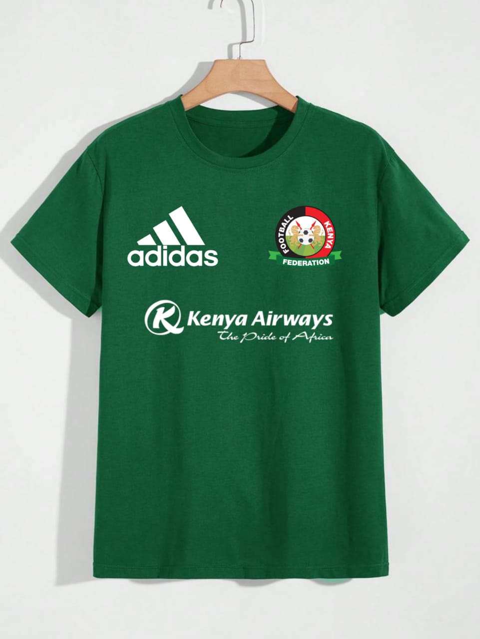 Kenya Football Fan T-Shirt - Green Round Neck
